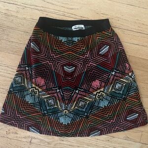 Aldomartins (Anthropologie) Multicolor Geometric Patterned Skirt